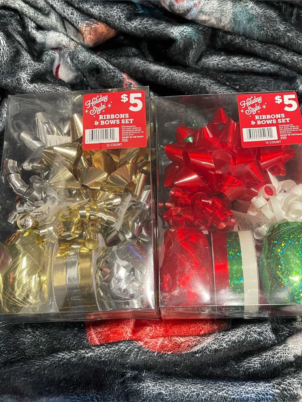 Ribbon & Bows Set - Red, Gold, Silver, White